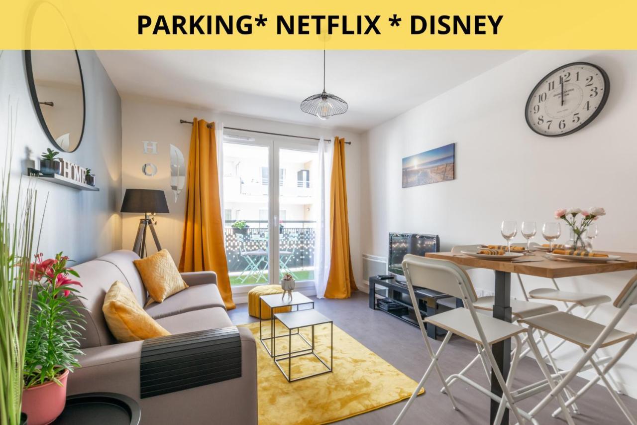 The Sunshine- Appart Cosy Proche Paris-Disney Avec Parking Prive Dans Residence Meaux Exterior foto
